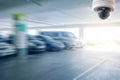 Cctv camera installed on the parking lot to protection security Royalty Free Stock Photo