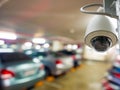 Cctv camera installed on the parking lot Royalty Free Stock Photo