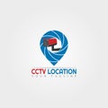 Cctv camera location icon template, vector logo technology creative, cctv camera shop,illustration element Royalty Free Stock Photo