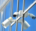 CCTV camera and loudspeaker Royalty Free Stock Photo