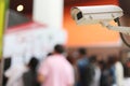 CCTV Camera Record on blur background of people in the Shopping Royalty Free Stock Photo