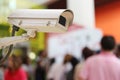 CCTV Camera Record on blur background of people in the Shopping Royalty Free Stock Photo