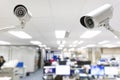 CCTV Camera security operating in office building Royalty Free Stock Photo