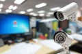 CCTV Camera security operating in office building Royalty Free Stock Photo