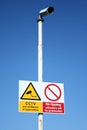 CCTV camera and sign