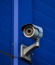 CCTV camera on the street on the warehouse wall Royalty Free Stock Photo