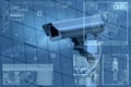 CCTV Camera technology on screen display Royalty Free Stock Photo