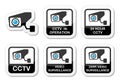 CCTV camera, Video surveillance icons set