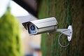 CCTV camera on the wall of the building for monitoring situation. Royalty Free Stock Photo