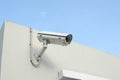 CCTV camera on a wall watch rigth Royalty Free Stock Photo