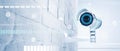 CCTV camera whis ai technology of web configuration and connecting to clouds data base Royalty Free Stock Photo
