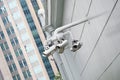 CCTV Cameras hanging on the wall Royalty Free Stock Photo
