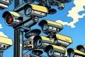 CCTV cameras on the post Royalty Free Stock Photo