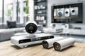CCTV cameras provide surveillance and security, synchronized through electronic devices for distant management and comprehensive s