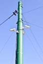 CCTV cameras and street lamp pole