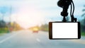 CCTV car camera in a car for safety on the road accident. Technology concept. Car camera. Video recorder. Driving, safety on road. Royalty Free Stock Photo