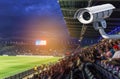 CCTV or closed circuit television security system in stadium Royalty Free Stock Photo