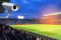 CCTV or closed circuit television security system in stadium Royalty Free Stock Photo