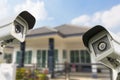 CCTV Home camera security operating at house. Royalty Free Stock Photo