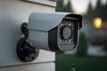 CCTV IP Camera wireless on house wall with copy space, security outdoor system with waterproof Royalty Free Stock Photo