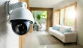 CCTV Modern Security Camera in a Living Room - Generative Ai