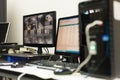 Cctv monitor in security room center Royalty Free Stock Photo