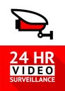 Notice Video cctv symbol sticker for print Royalty Free Stock Photo