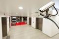 CCTV operating in car park building Royalty Free Stock Photo