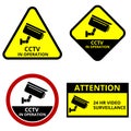 Cctv in operation, video surveillance signs