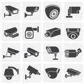 CCTV related icon set on background for graphic and web design. Simple illustration. Internet concept symbol for website Royalty Free Stock Photo