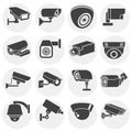 CCTV related icon set on background for graphic and web design. Simple illustration. Internet concept symbol for website Royalty Free Stock Photo