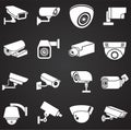 CCTV related icon set on background for graphic and web design. Simple illustration. Internet concept symbol for website Royalty Free Stock Photo