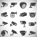 CCTV related icon set on background for graphic and web design. Simple illustration. Internet concept symbol for website Royalty Free Stock Photo