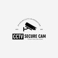 CCTV Secure Cam Logo Vector Design Vintage Illustration, Surveillance Protection, CCTV Guard
