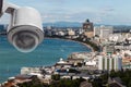 CCTV for Security Camera with cityscape Royalty Free Stock Photo