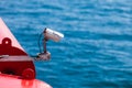 CCTV security camera on deck of cruise ship.