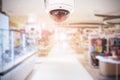 CCTV Security camera department store on blurry background. Royalty Free Stock Photo