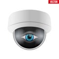 CCTV security camera with human eye.