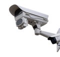 CCTV Security camera isolated white background. Royalty Free Stock Photo