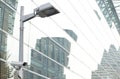 CCTV security camera lamp pole in the city Royalty Free Stock Photo