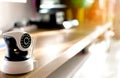 The CCTV security camera operating in home. Royalty Free Stock Photo