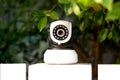 CCTV security camera operating in home. Royalty Free Stock Photo