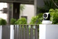 CCTV security camera operating in home. Royalty Free Stock Photo