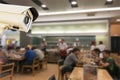 CCTV Security Camera operating japaness restaurant blur backgro