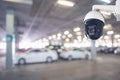 CCTV Security Camera setup on Parking lot Royalty Free Stock Photo