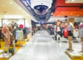 CCTV Security camera shopping department store on background. Royalty Free Stock Photo