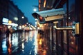 CCTV security camera on the street of the city at night Royalty Free Stock Photo