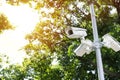 CCTV security camera surveillance in the park Royalty Free Stock Photo