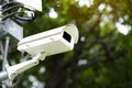 CCTV security camera surveillance in the park Royalty Free Stock Photo