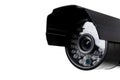 CCTV security camera video equipment. Surveillance monitoring. Video camera lens closeup. Macro shot. Security concept. Security c Royalty Free Stock Photo